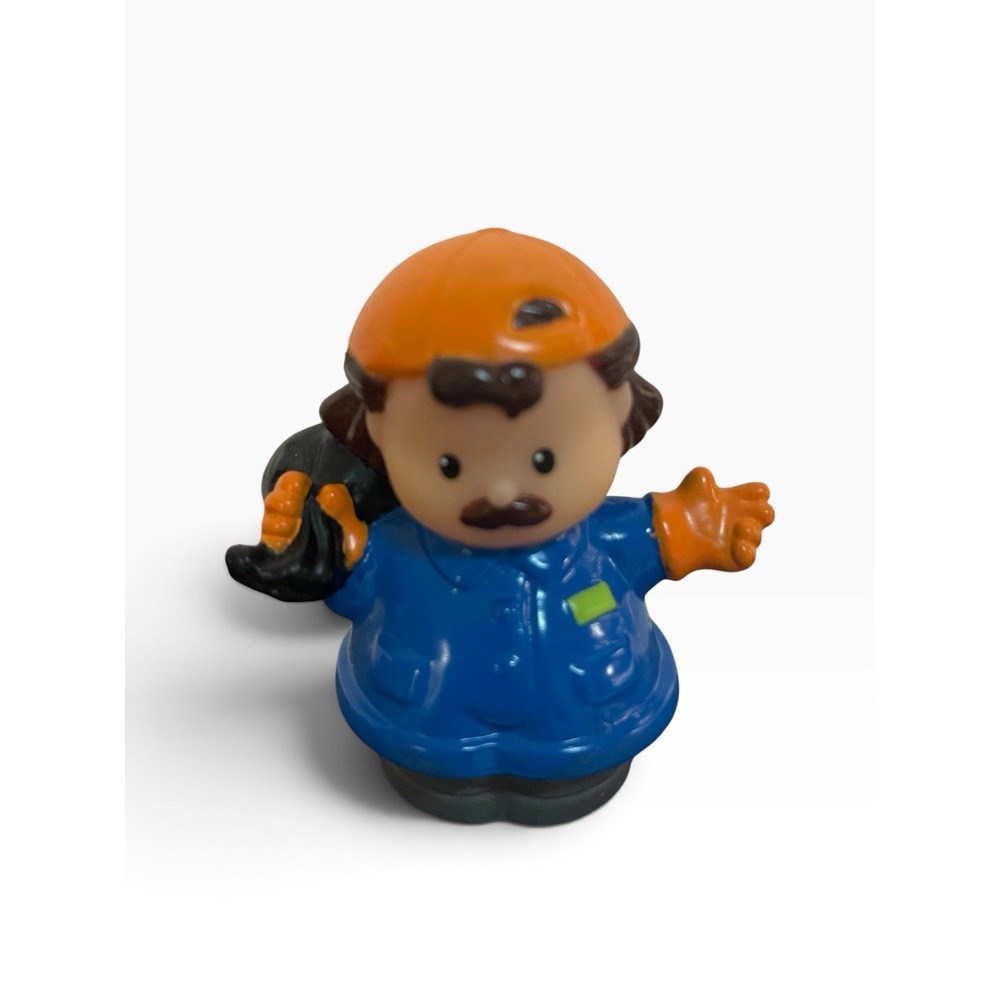 2007 Mattel Little People Trash Construction Worker Orange Hat Figure